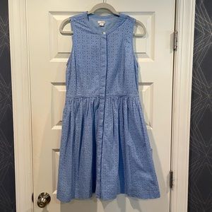 J Crew Blue Eyelet Sleeveless Dress